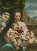 Rutilio Manetti Virgin and Child with the Young Saint John the Baptist and Saint Catherine of Siena oil painting